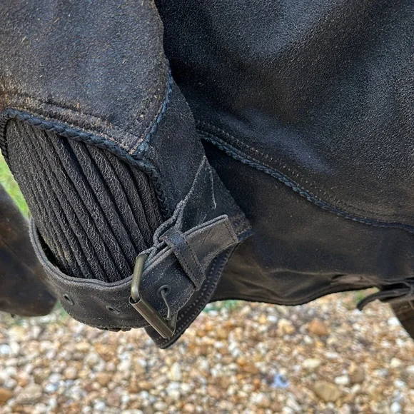 Harley-Davidson Vintage Distressed Brown with Black trim Leather Bomber Jacket - Picture 15 of 16